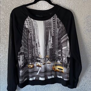 ELIE TAHARI sheer long sleeve top